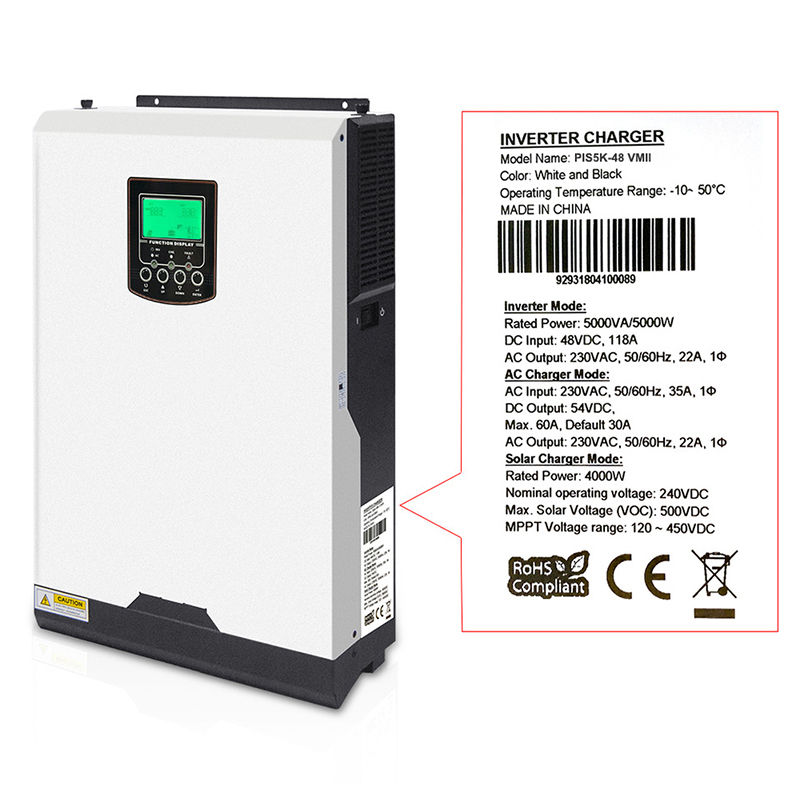 Off-grid Solar Inverter PV 500V Label